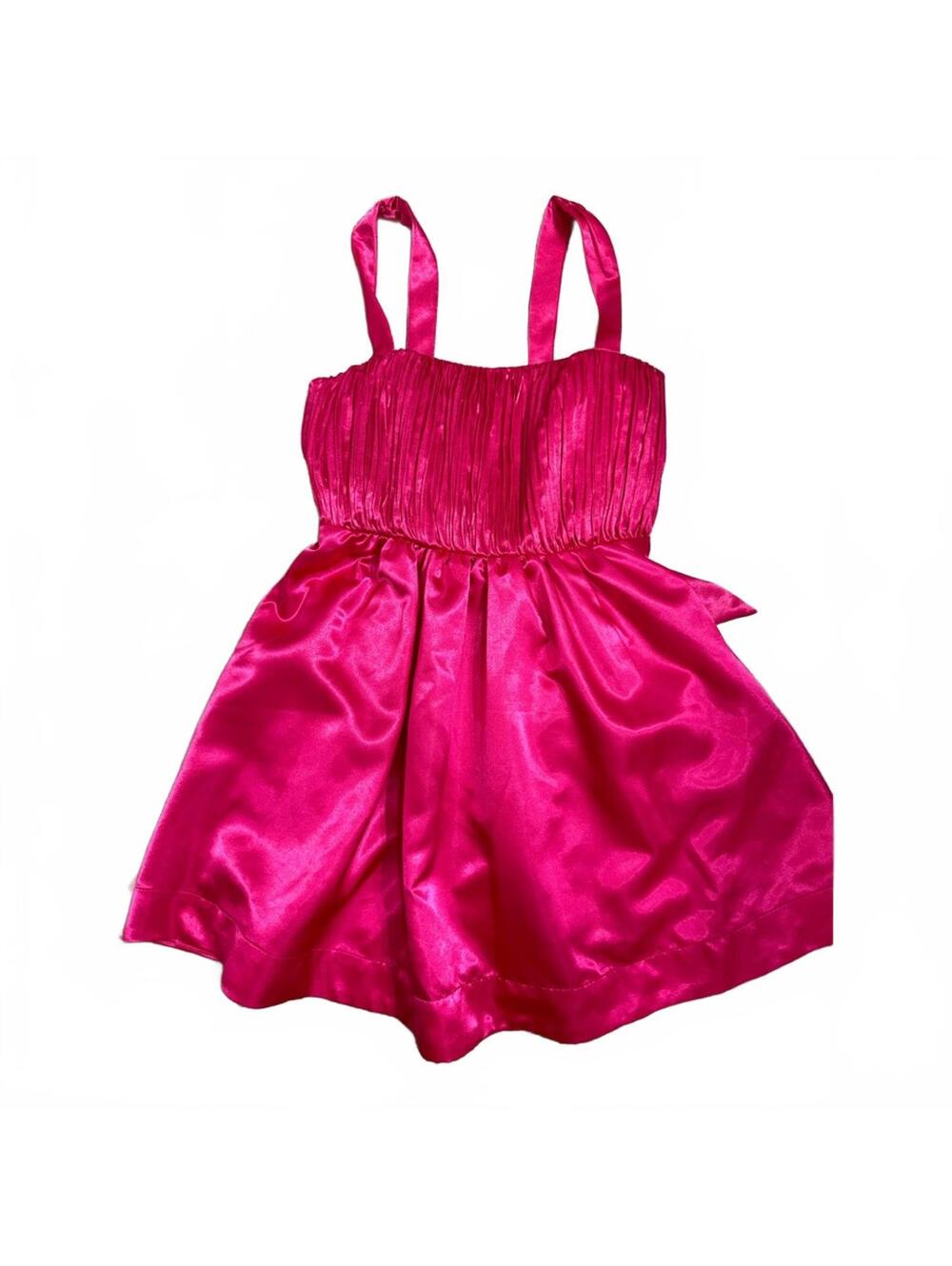Anthropologie Maeve Hot Pink Satin Bow Mini Dress 6 Party Cocktail Barbie - Picture 2 of 9